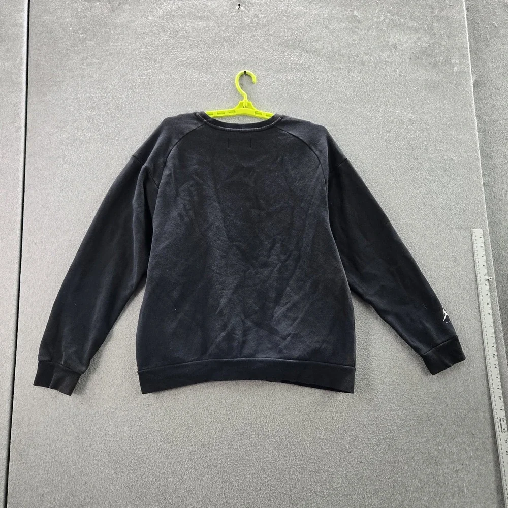 Jordan Men Sweatshirt L Black Y2K Jumpman Logo Graphic Print Long Sleeve READ